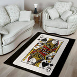 Queen Of Spades Playing Card Print Area Rug