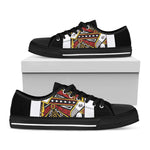 Queen Of Spades Playing Card Print Black Low Top Shoes 