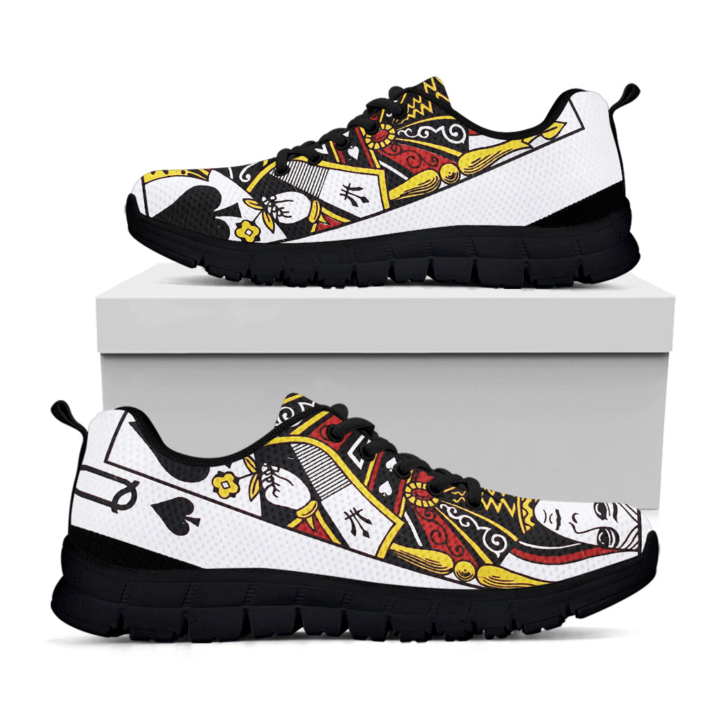 Queen Of Spades Playing Card Print Black Sneakers