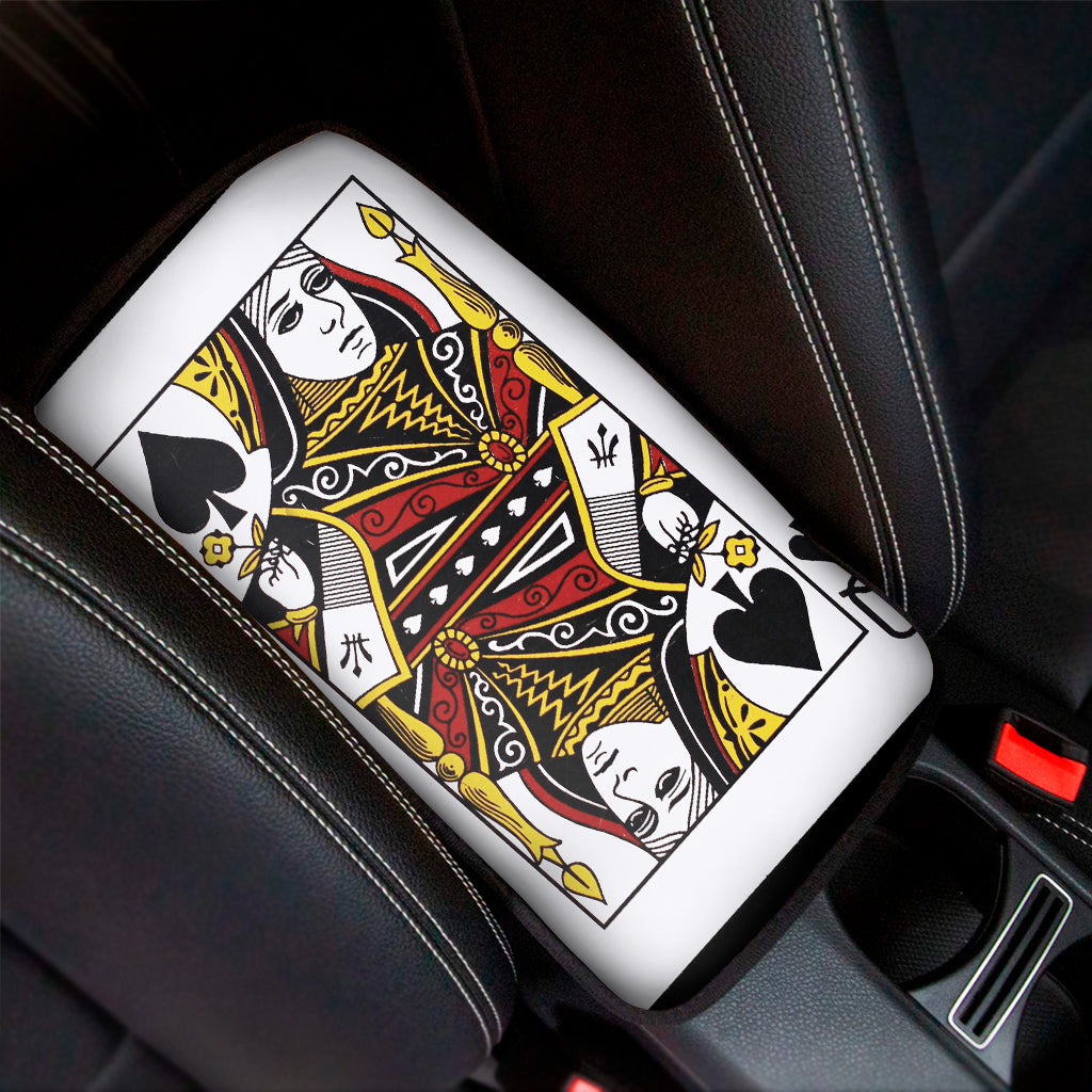 Queen Of Spades Playing Card Print Car Center Console Cover