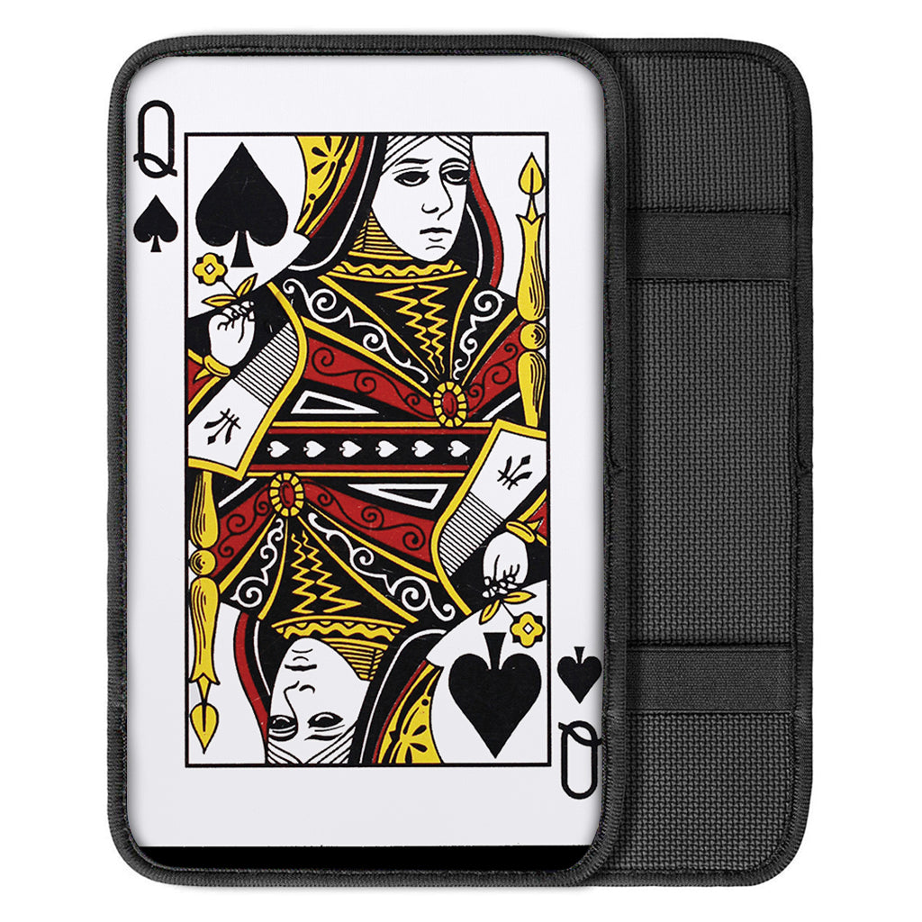 Queen Of Spades Playing Card Print Car Center Console Cover