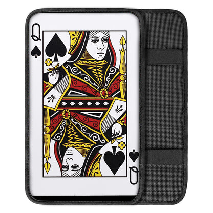 Queen Of Spades Playing Card Print Car Center Console Cover