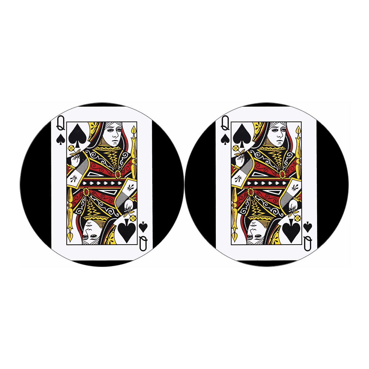 Queen Of Spades Playing Card Print Car Coasters