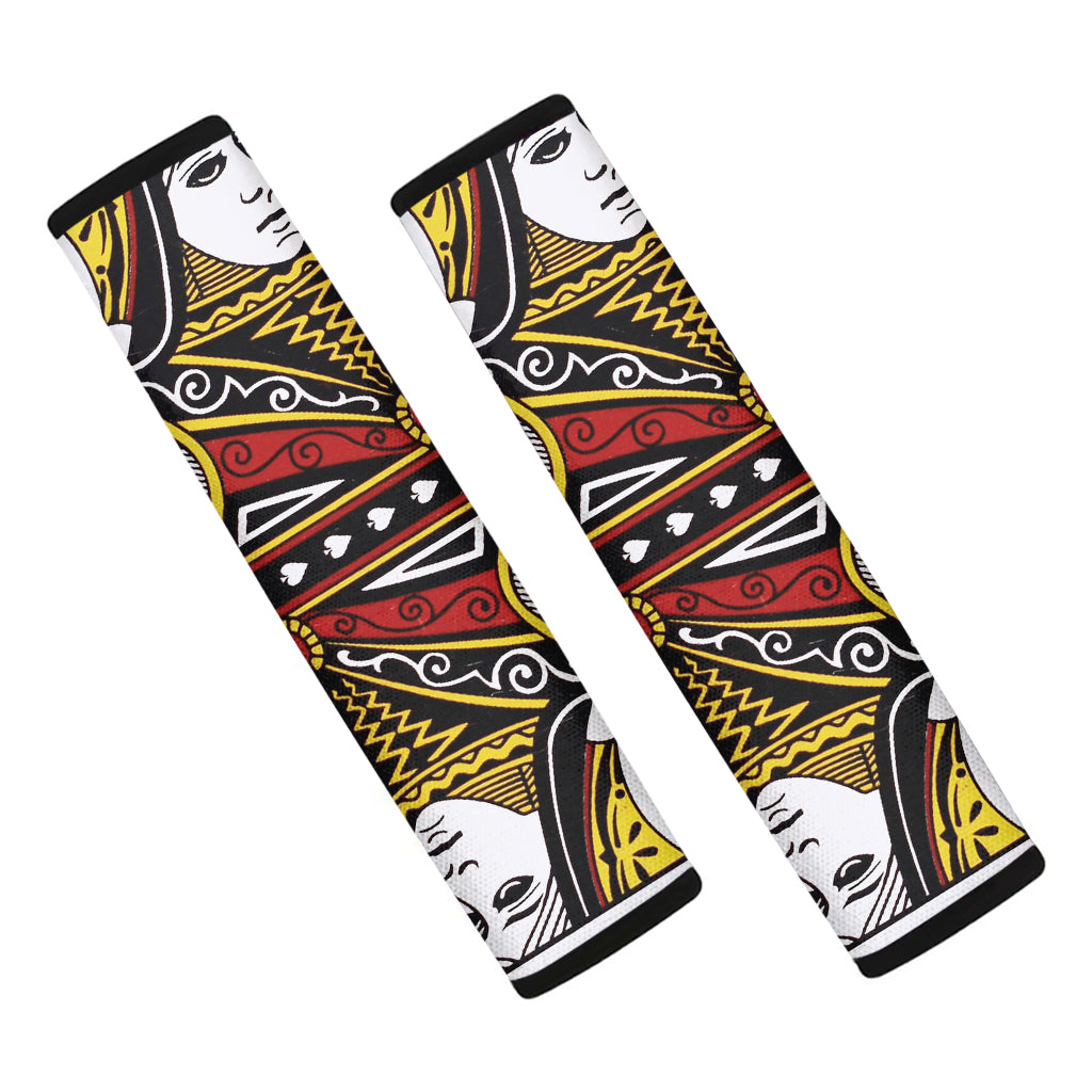 Queen Of Spades Playing Card Print Car Seat Belt Covers