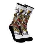 Queen Of Spades Playing Card Print Crew Socks