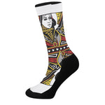Queen Of Spades Playing Card Print Crew Socks