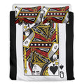 Queen Of Spades Playing Card Print Duvet Cover Bedding Set