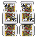 Queen Of Spades Playing Card Print Front and Back Car Floor Mats