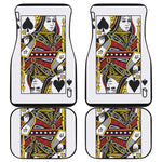 Queen Of Spades Playing Card Print Front and Back Car Floor Mats