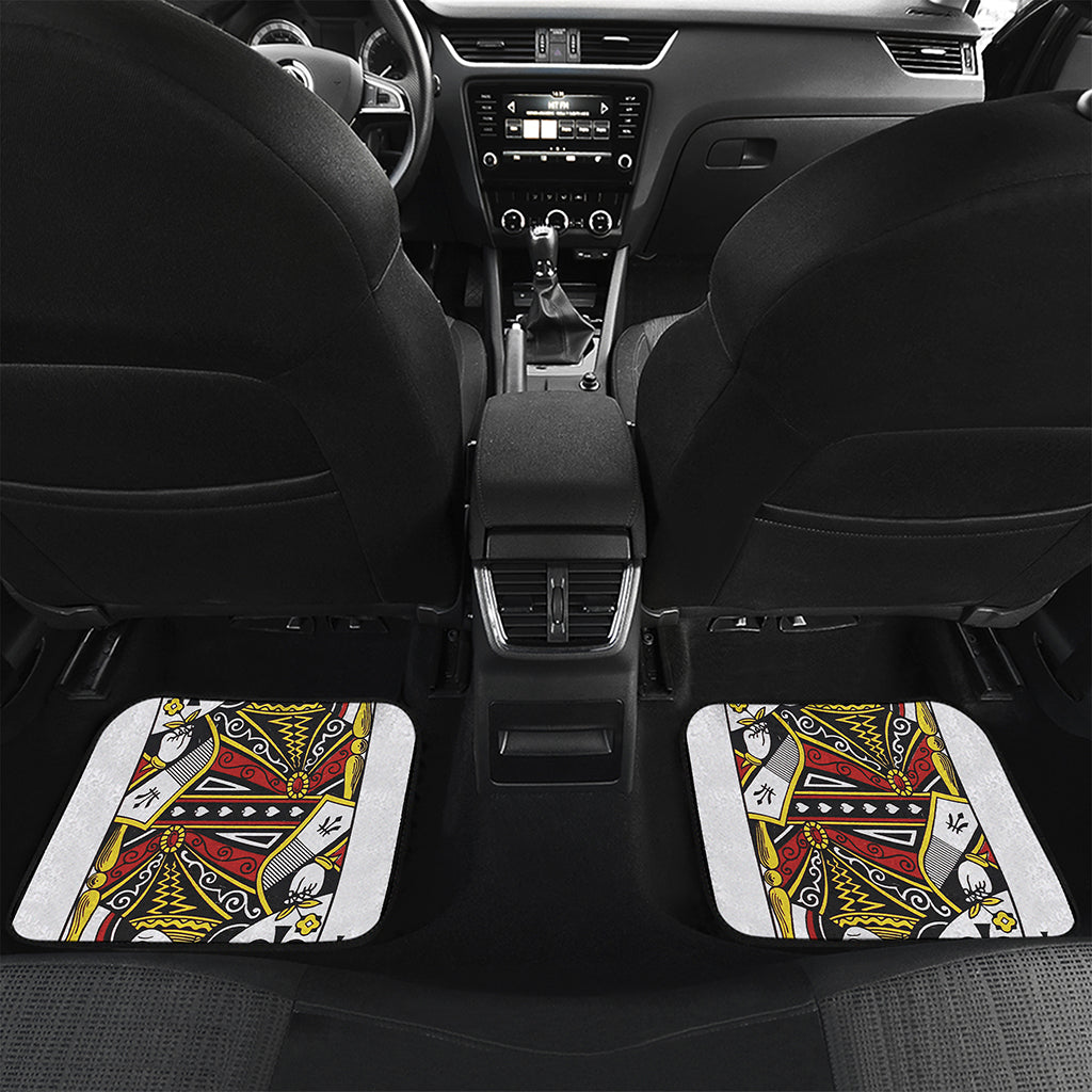 Queen Of Spades Playing Card Print Front and Back Car Floor Mats