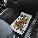 Queen Of Spades Playing Card Print Front and Back Car Floor Mats