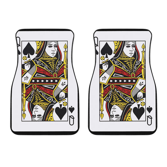 Queen Of Spades Playing Card Print Front Car Floor Mats
