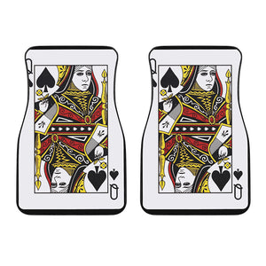 Queen Of Spades Playing Card Print Front Car Floor Mats