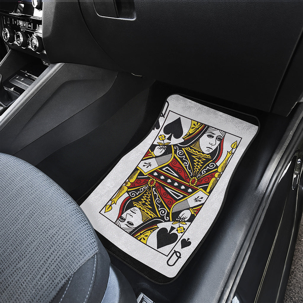 Queen Of Spades Playing Card Print Front Car Floor Mats