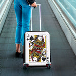 Queen Of Spades Playing Card Print Luggage Cover