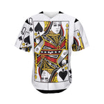 Queen Of Spades Playing Card Print Men's Baseball Jersey
