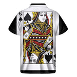 Queen Of Spades Playing Card Print Men's Short Sleeve Shirt