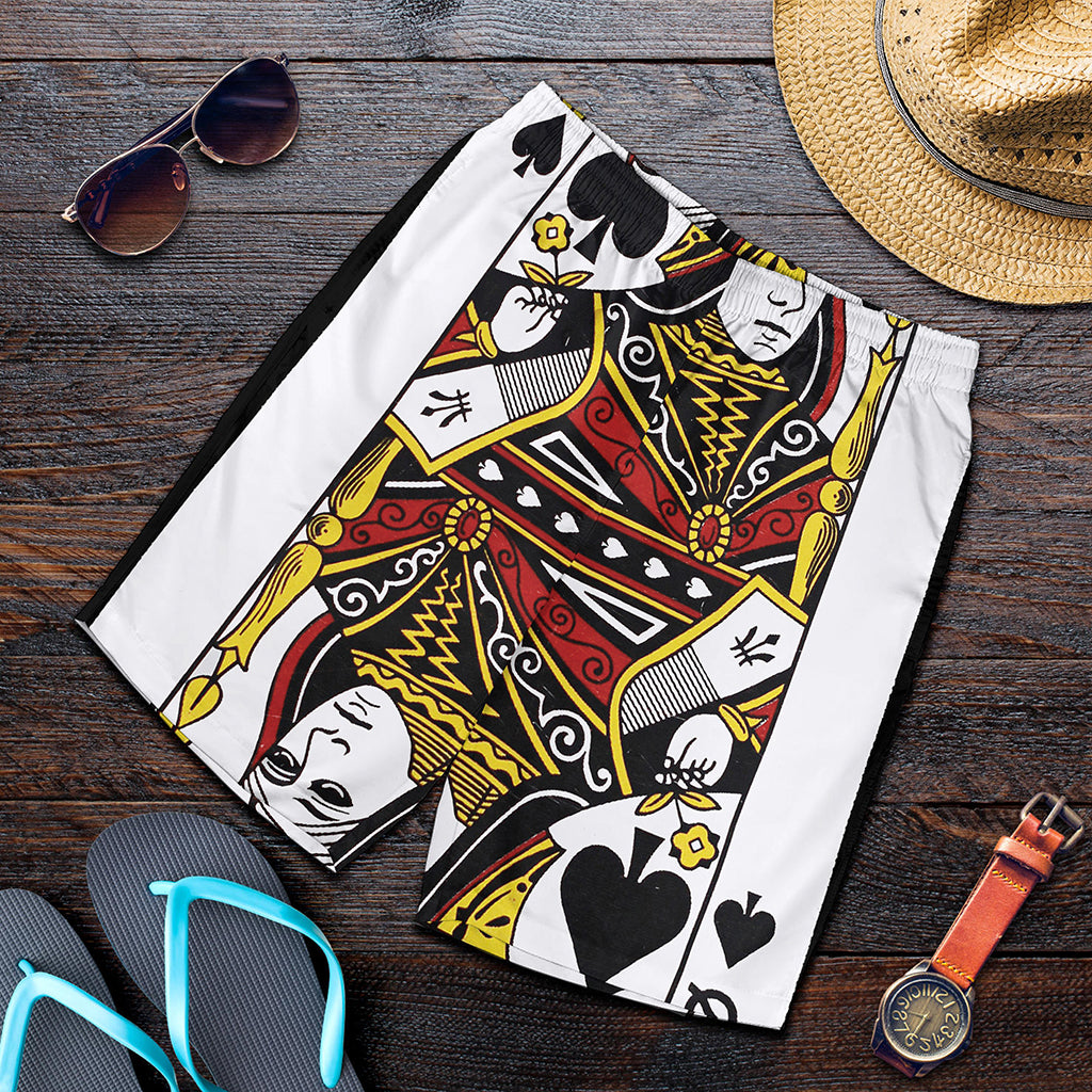 Queen Of Spades Playing Card Print Men's Shorts