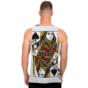 Queen Of Spades Playing Card Print Men's Tank Top