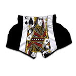 Queen Of Spades Playing Card Print Muay Thai Boxing Shorts