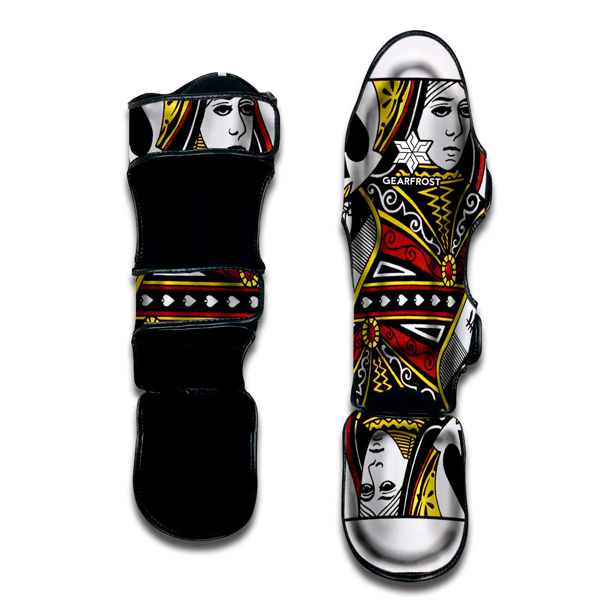 Queen Of Spades Playing Card Print Muay Thai Shin Guard