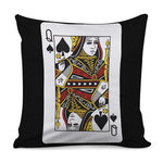 Queen Of Spades Playing Card Print Pillow Cover