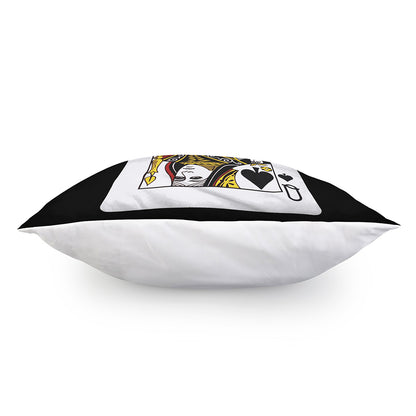 Queen Of Spades Playing Card Print Pillow Cover