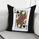 Queen Of Spades Playing Card Print Pillow Cover