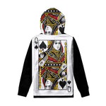 Queen Of Spades Playing Card Print Pullover Hoodie