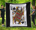 Queen Of Spades Playing Card Print Quilt