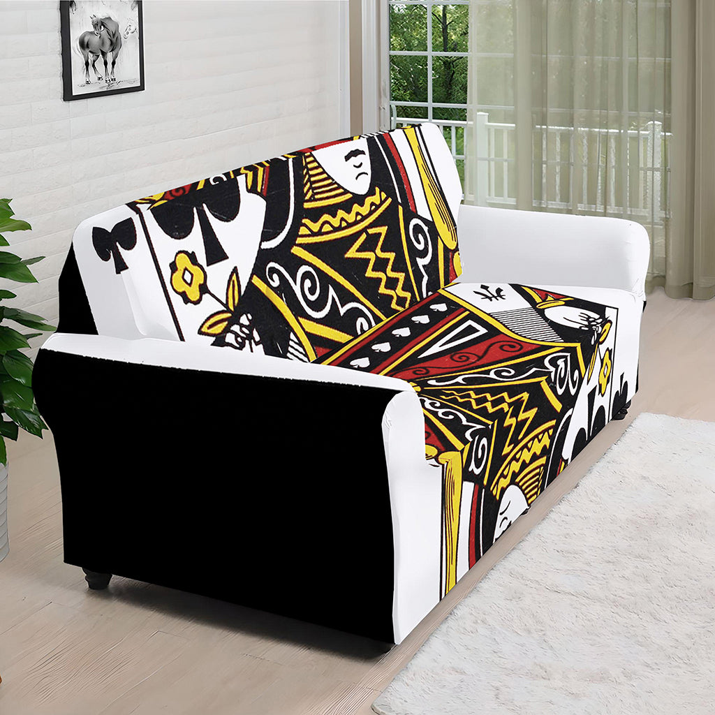 Queen Of Spades Playing Card Print Sofa Cover