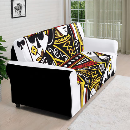 Queen Of Spades Playing Card Print Sofa Cover