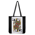 Queen Of Spades Playing Card Print Tote Bag