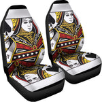 Queen Of Spades Playing Card Print Universal Fit Car Seat Covers
