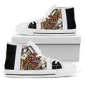 Queen Of Spades Playing Card Print White High Top Sneakers