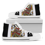 Queen Of Spades Playing Card Print White High Top Shoes
