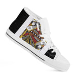 Queen Of Spades Playing Card Print White High Top Shoes