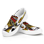 Queen Of Spades Playing Card Print White Slip On Shoes