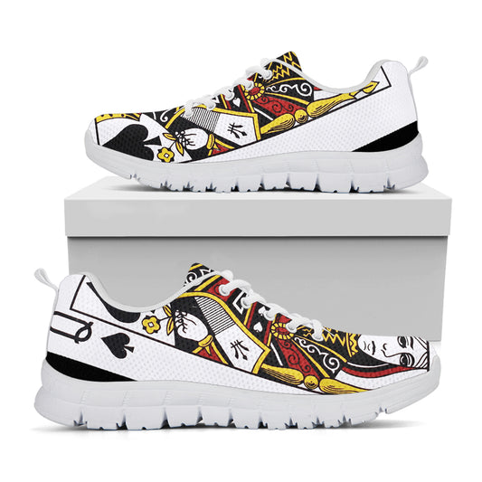 Queen Of Spades Playing Card Print White Sneakers