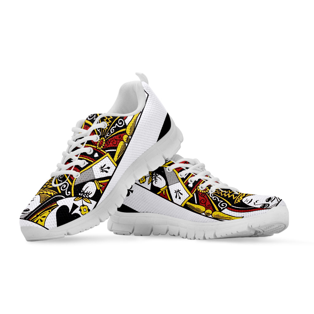 Queen Of Spades Playing Card Print White Sneakers