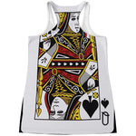 Queen Of Spades Playing Card Print Women's Racerback Tank Top