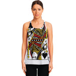 Queen Of Spades Playing Card Print Women's Racerback Tank Top