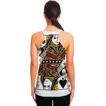 Queen Of Spades Playing Card Print Women's Racerback Tank Top
