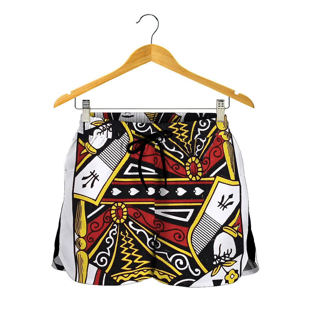 Queen Of Spades Playing Card Print Women's Shorts
