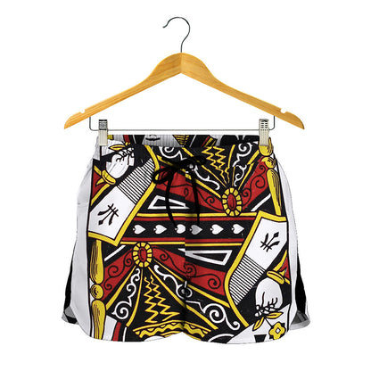 Queen Of Spades Playing Card Print Women's Shorts