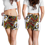 Queen Of Spades Playing Card Print Women's Shorts