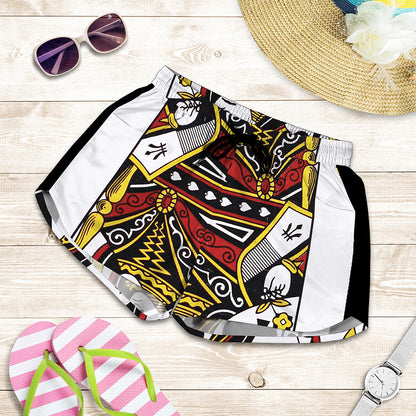 Queen Of Spades Playing Card Print Women's Shorts