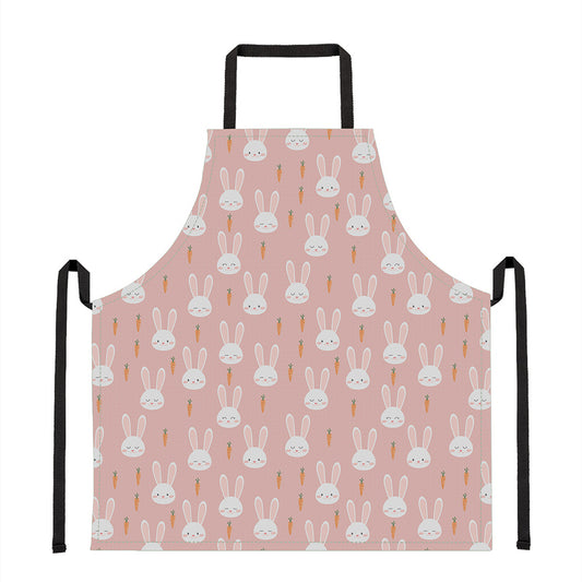 Rabbit And Carrot Pattern Print Apron