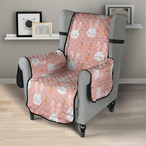 Rabbit And Carrot Pattern Print Armchair Protector