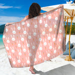Rabbit And Carrot Pattern Print Beach Sarong Wrap